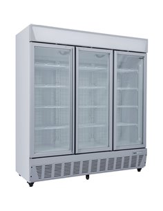 Commercial Display Freezer Upright 1500 litres Triple Hinged glass door LED canopy Grey | Stalwart DA-SDC1500 2