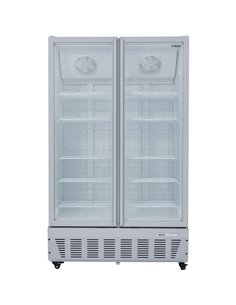 Commercial Freezer Upright 950 litres Double Hinged glass door Grey | Stalwart DA-SDF1000