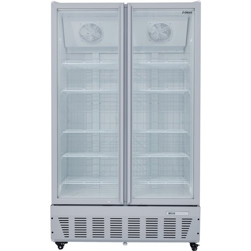 Commercial Freezer Upright 950 litres Double Hinged glass door Grey | Stalwart DA-SDF1000
