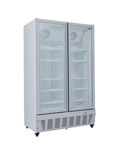 Commercial Freezer Upright 950 litres Double Hinged glass door Grey | Stalwart DA-SDF1000