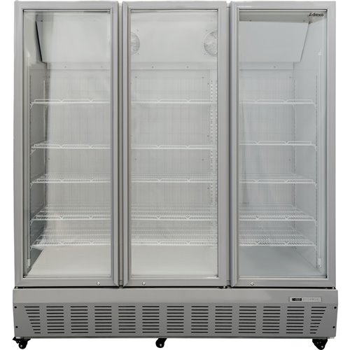 Commercial Freezer Upright 1500 litres Triple Hinged glass door Grey | Stalwart DA-SDF1500