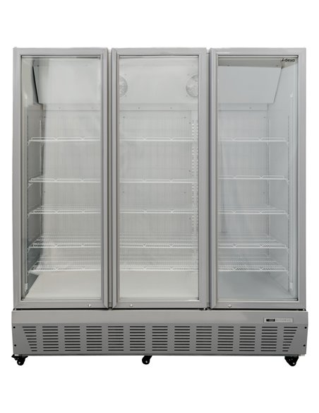 Commercial Freezer Upright 1500 litres Triple Hinged glass door Grey | Stalwart DA-SDF1500