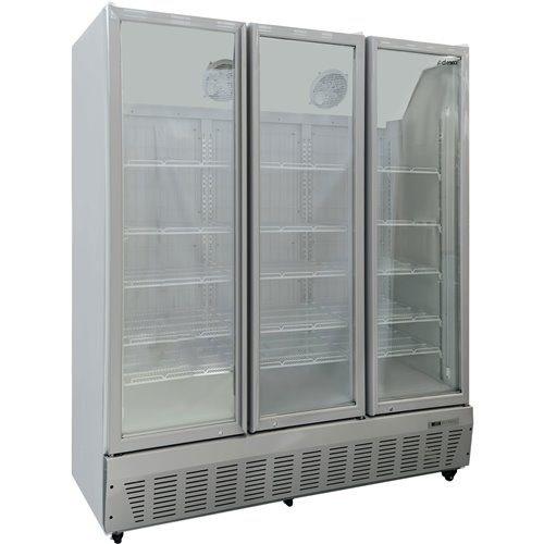 Commercial Freezer Upright 1500 litres Triple Hinged glass door Grey | Stalwart DA-SDF1500