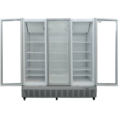 Commercial Freezer Upright 1500 litres Triple Hinged glass door Grey | Stalwart DA-SDF1500