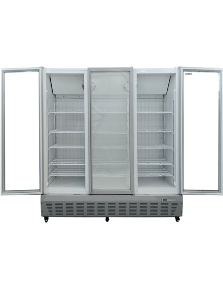 Commercial Freezer Upright 1500 litres Triple Hinged glass door Grey | Stalwart DA-SDF1500