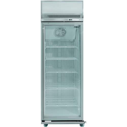Commercial Display Freezer Upright 500 litres Hinged glass door LED canopy Grey | Stalwart DA-SDM500