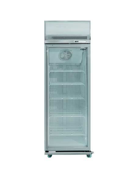 Commercial Display Freezer Upright 500 litres Hinged glass door LED canopy Grey | Stalwart DA-SDM500