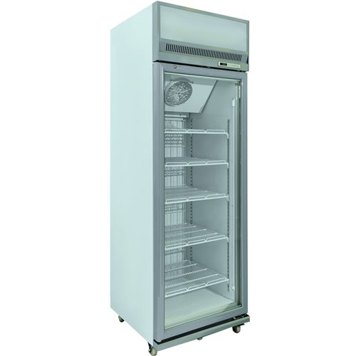 Commercial Display Freezer Upright 500 litres Hinged glass door LED canopy Grey | Stalwart DA-SDM500