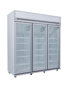 Commercial Display Freezer Upright 1500 litres Triple Hinged glass door LED canopy Grey | Stalwart DA-SDM1500 2