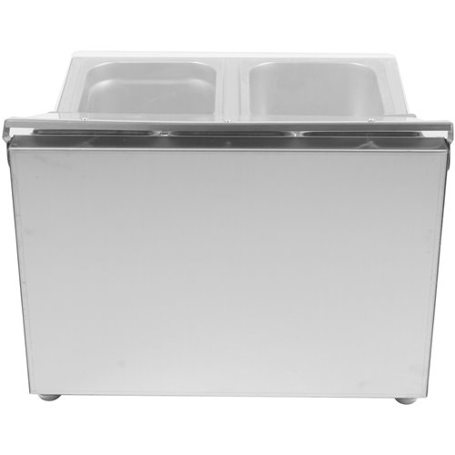 Commercial Condiment Holder including 2xGN1/6-100mm &amp 3xGN1/9-100mm pans &amp fliptop lids | Stalwart DA-CHRLF04B2