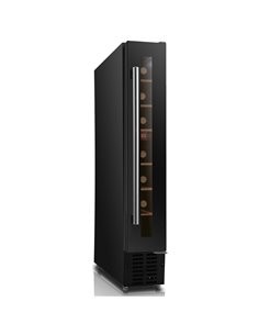 Professional Slimline Glass Front Wine Cooler 7 Bottles 20 Litres Black | Stalwart DA-JC22A1EQ