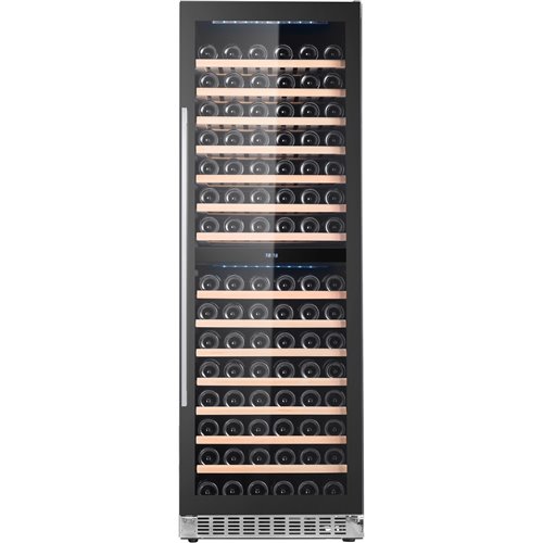 Professional Dual Zone Glass Front Wine Cooler 155 Bottles 418 Litres Black | Stalwart DA-JC428A2EQ