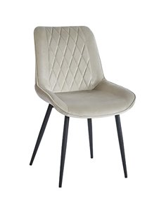 Side Dining Chair Velvet seat Beige | Stalwart DA-WW198BEIGE