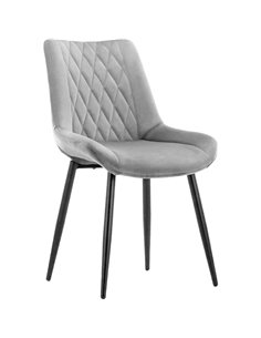 Side Dining Chair Velvet seat Light Grey | Stalwart DA-WW198LIGHTGREY