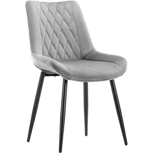Side Dining Chair Velvet seat Light Grey | Stalwart DA-WW198LIGHTGREY