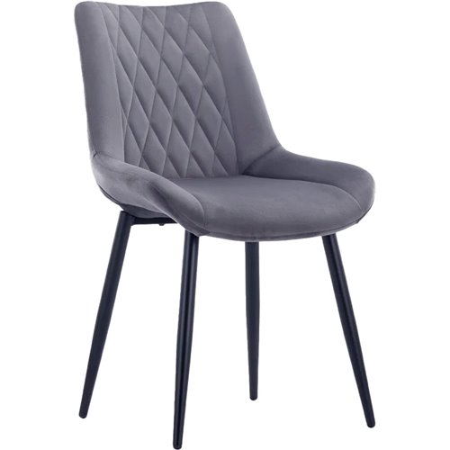 Side Dining Chair Velvet seat Dark Grey | Stalwart DA-WW198DARKGREY