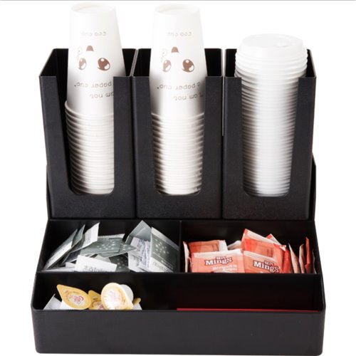 Black Cup Holder / Dispenser 3 Stacks | Stalwart DA-WQCS34