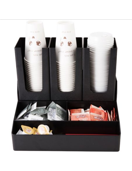 Black Cup Holder / Dispenser 3 Stacks | Stalwart DA-WQCS34