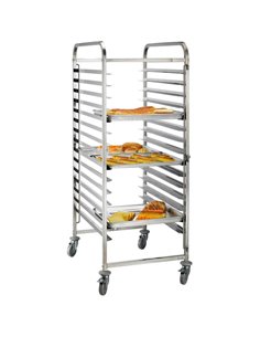 Rack/Tray/Pan Trolley Stainless steel for 30 x 600x400mm sheet pan 15 tier | Stalwart DA-RT6430