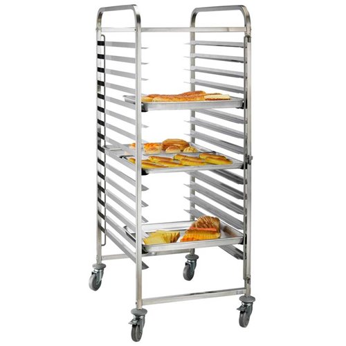 Rack/Tray/Pan Trolley Stainless steel for 30 x 600x400mm sheet pan 15 tier | Stalwart DA-RT6430