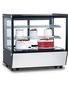 Display Merchandiser Fridge Countertop 200 litres 2 shelves Black &amp Stainless steel | Stalwart DA-FTW200Z 2