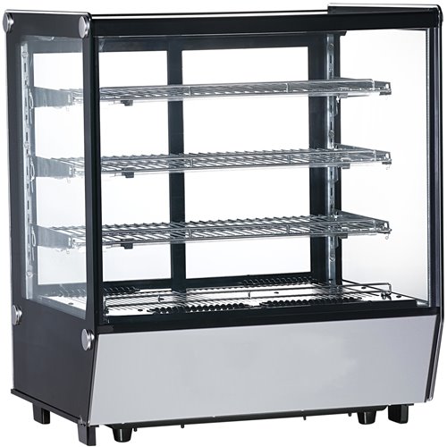 Display Merchandiser Fridge Countertop 185 litres 3 shelves Black &amp Stainless steel | Stalwart DA-FTW185Z