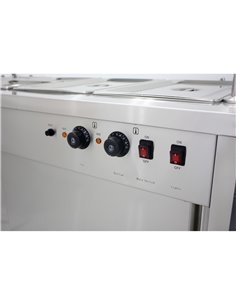 Mobile Food Service Counter with Bain Marie Top and Hot Cupboard | Stalwart DA-HYH4WS