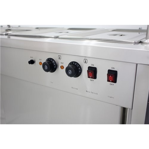 Mobile Food Service Counter with Bain Marie Top and Hot Cupboard | Stalwart DA-HYH4WS