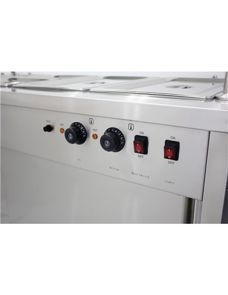 Mobile Food Service Counter with Bain Marie Top and Hot Cupboard | Stalwart DA-HYH4WS