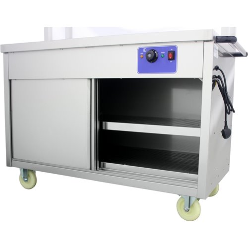 Mobile Flat Top Hot Cupboard with 2 tier Heated Gantry 1200mm | Stalwart DA-HYH12HD