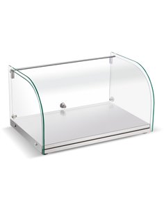 Neutral Display Case Curved 550x380x312mm Stainless steel frame | Stalwart DA-ZW25RSS
