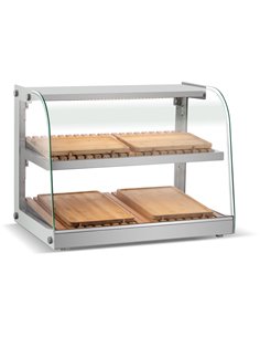 Neutral Display Case Curved 2 Tier 685x455x516mm Stainless steel frame | Stalwart DA-ZW100RSS