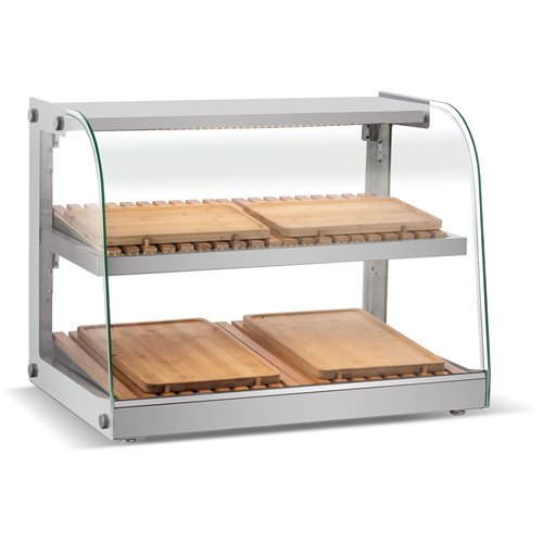 Neutral Display Case Curved 2 Tier 685x455x516mm Stainless steel frame | Stalwart DA-ZW100RSS