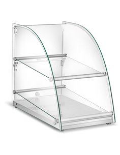 Neutral Display Case Curved 2 tier 360x605x515mm | Stalwart DA-ZW70SS