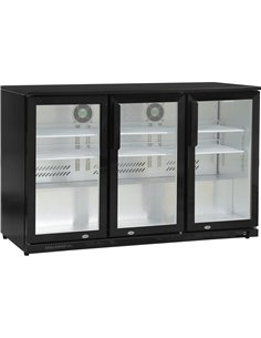 Back bar cooler 3 hinged doors 300 litres Black | Stalwart DA-BBC3