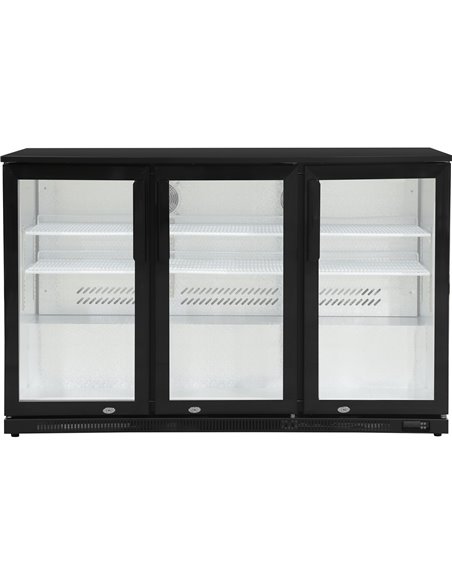 Back bar cooler 3 hinged doors 300 litres Black | Stalwart DA-BBC3