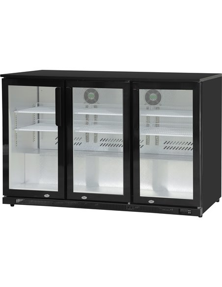 Back bar cooler 3 hinged doors 300 litres Black | Stalwart DA-BBC3