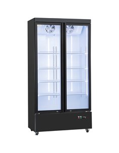 Commercial Display Refrigerator with Double Glass door 630 litres Black | Stalwart DA-LG882M2WP