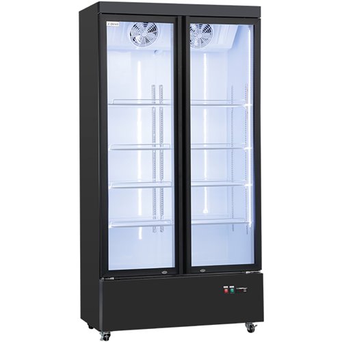 Commercial Display Refrigerator with Double Glass door 630 litres Black | Stalwart DA-LG882M2WP