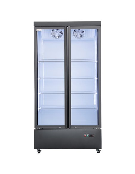 Commercial Display Refrigerator with Double Glass door 630 litres Black | Stalwart DA-LG882M2WP