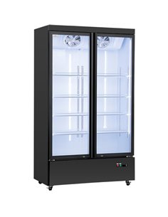 Commercial Display Refrigerator with Double Glass door 830 litres Black | Stalwart DA-LG1000M2WP