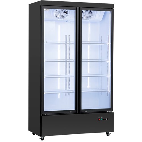 Commercial Display Refrigerator with Double Glass door 830 litres Black | Stalwart DA-LG1000M2WP