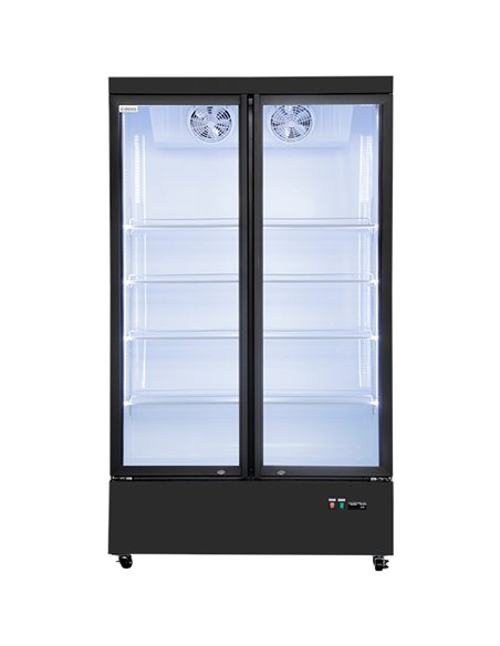 Commercial Display Refrigerator with Double Glass door 830 litres Black | Stalwart DA-LG1000M2WP