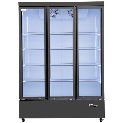 Commercial Display Refrigerator with Triple Glass door 1030 litres Black | Stalwart DA-LG1200M3WP