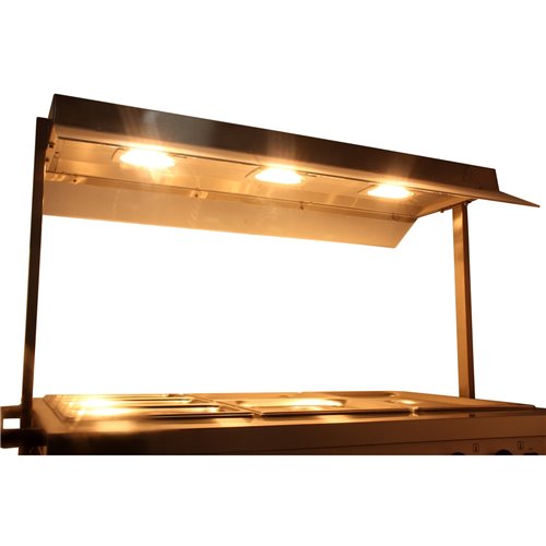 Mobile Bain Marie top Hot Cupboard with Heated Sneeze Guard | Stalwart DA-YH3W