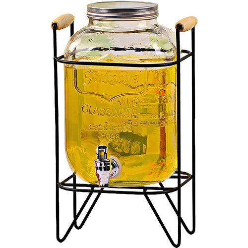 Glass Wine Dispenser 5 litres with Iron stand | Stalwart DA-DTJ092