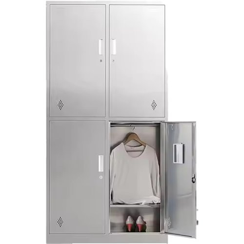 Commercial Stainless Steel Locker 4 Doors 900x420x1800mm | Stalwart DA-MB18090SS4DL