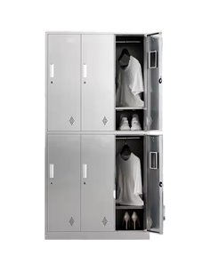 Commercial Stainless Steel Locker 6 Doors 900x420x1800mm | Stalwart DA-MB18090SS6DL