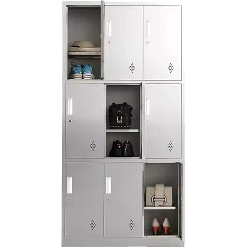 Commercial Stainless Steel Locker 9 Doors 900x350x1800mm | Stalwart DA-MB18090SS9DL