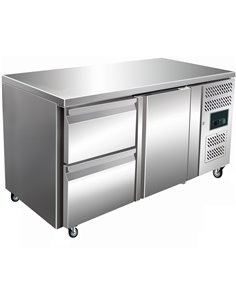 Commercial Refrigerated Counter 1 door 2 drawers Depth 700mm | Stalwart DA-2DRG22V